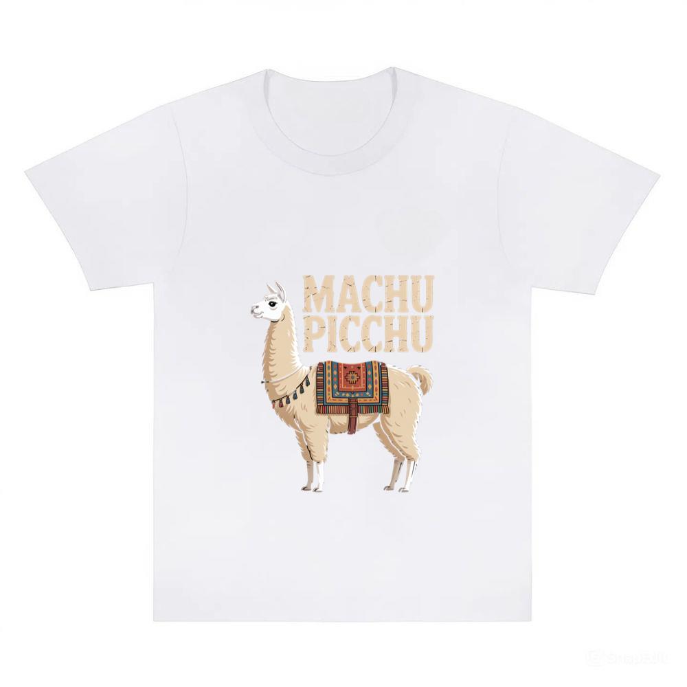 Machu Picchu Llama Vintage Travel Artwork T-Shirt