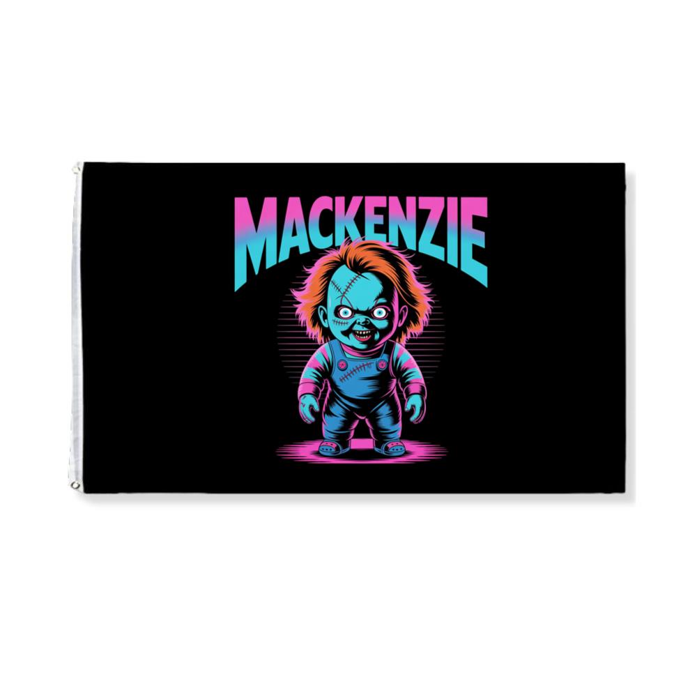 Mackenzie Creepy Doll Horror Design Flag
