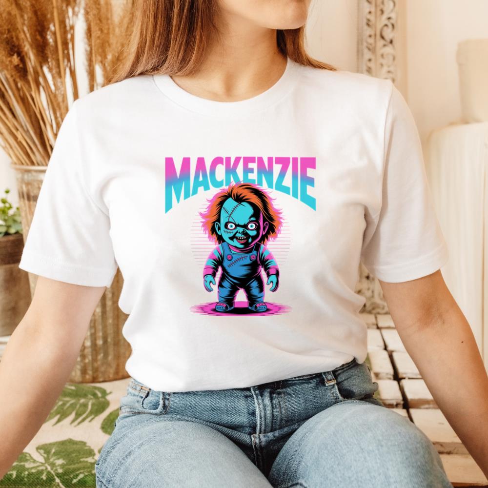 Mackenzie Creepy Doll Horror Design T-Shirt