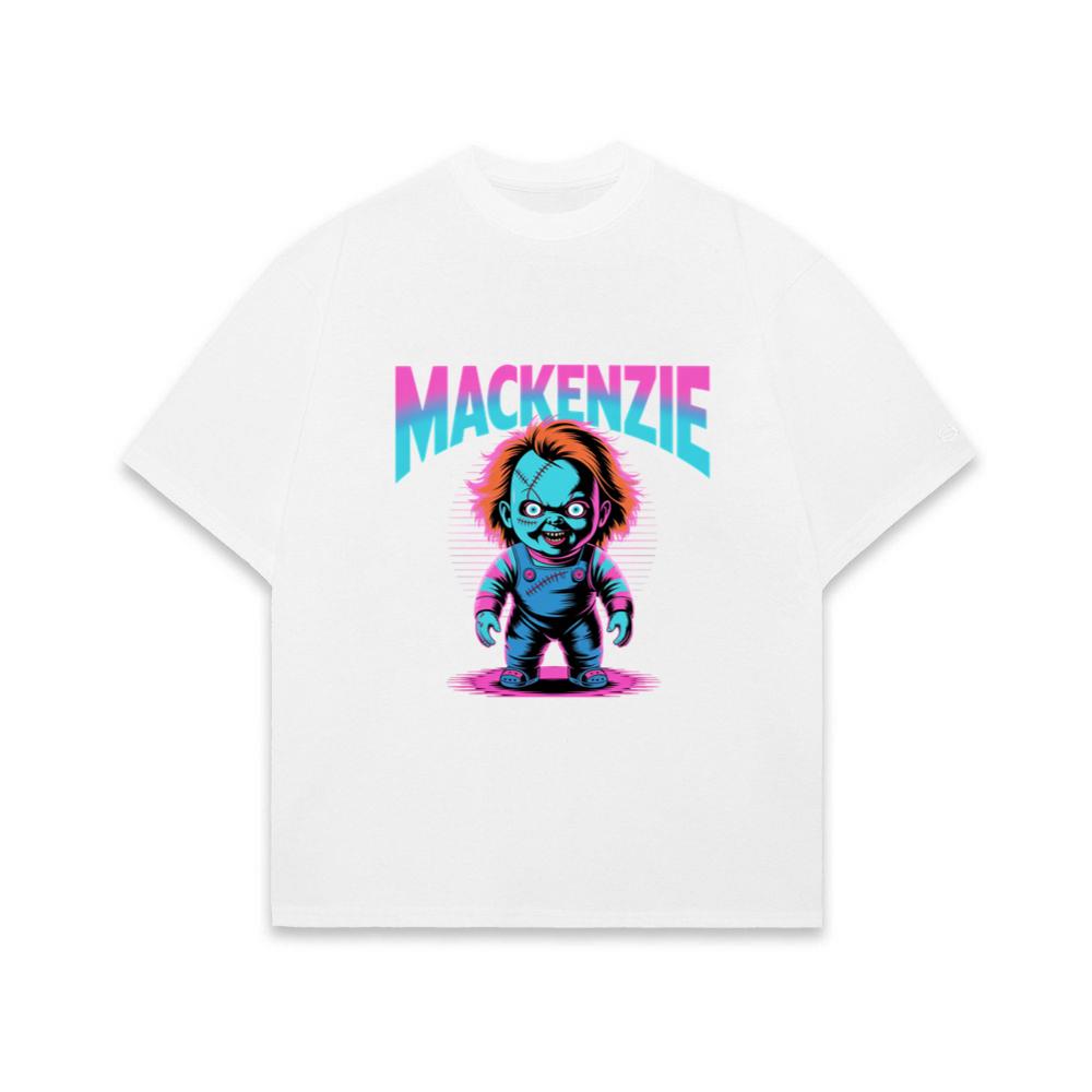 Mackenzie Creepy Doll Horror Design T-Shirt