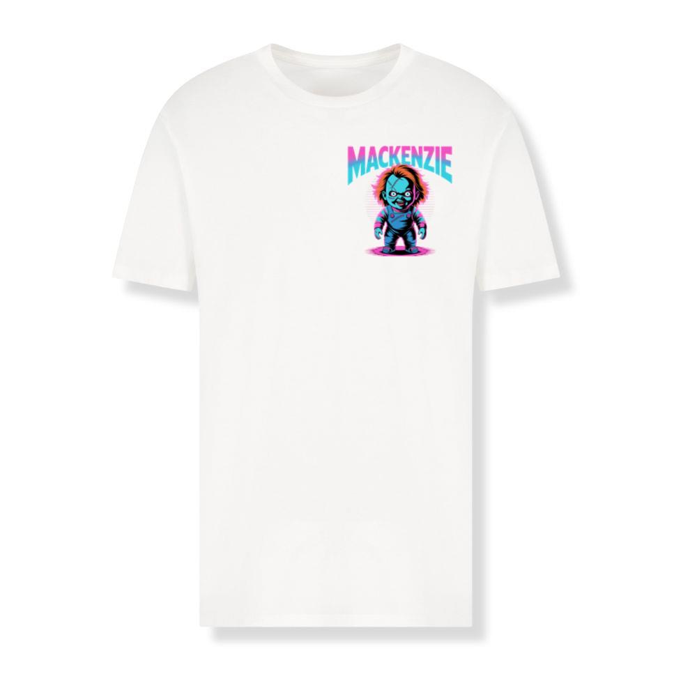 Mackenzie Creepy Doll Horror Design T-Shirt