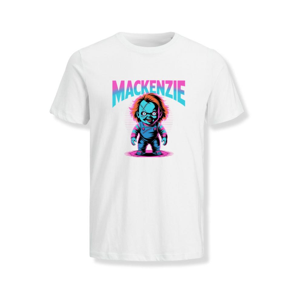 Mackenzie Creepy Doll Horror Design T-Shirt