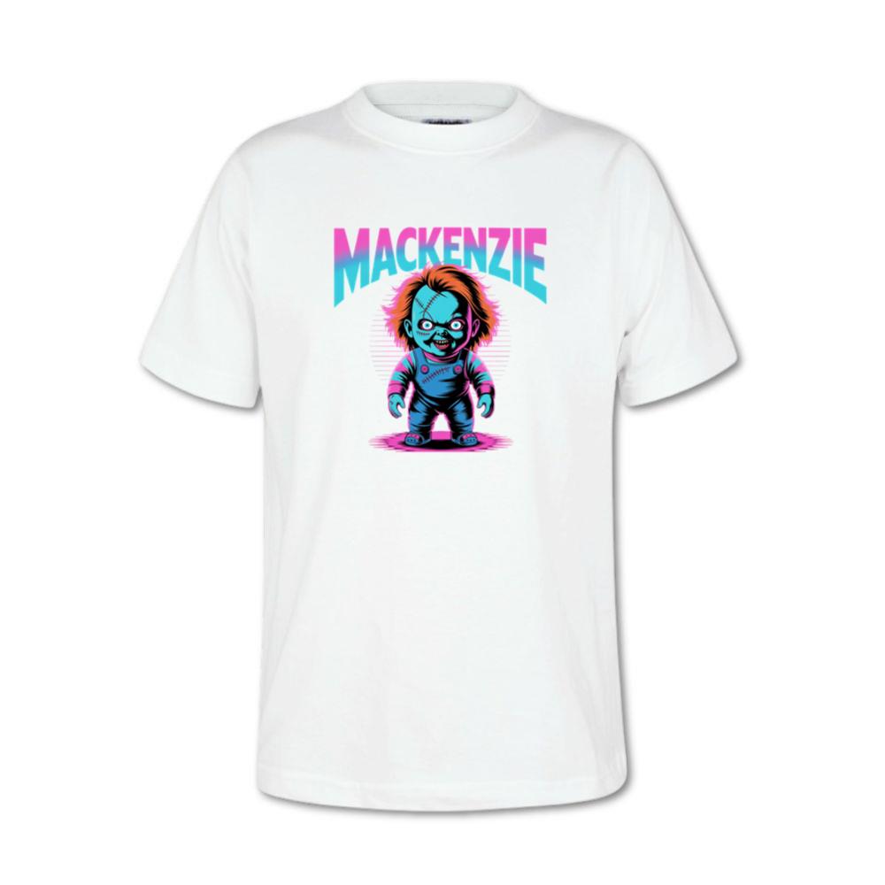 Mackenzie Creepy Doll Horror Design T-Shirts