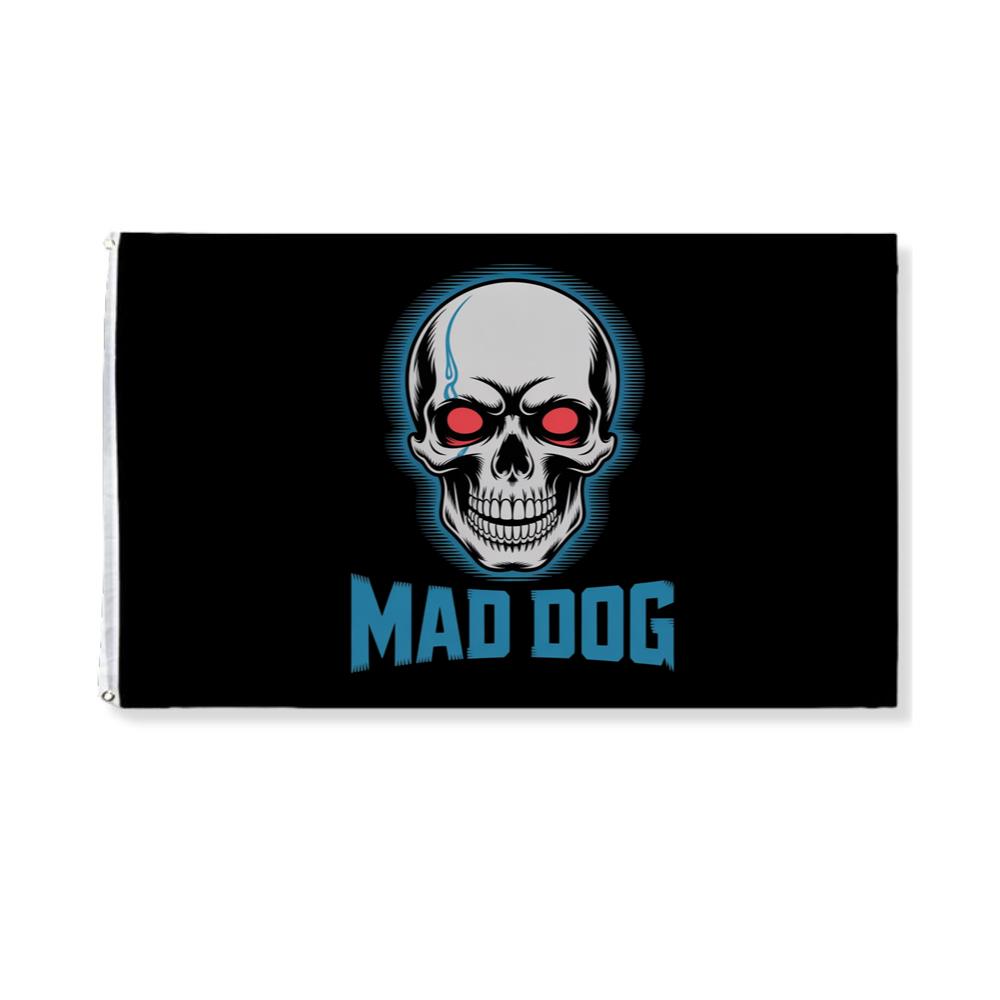 Mad Dog Red Eyes Horror Design Flag