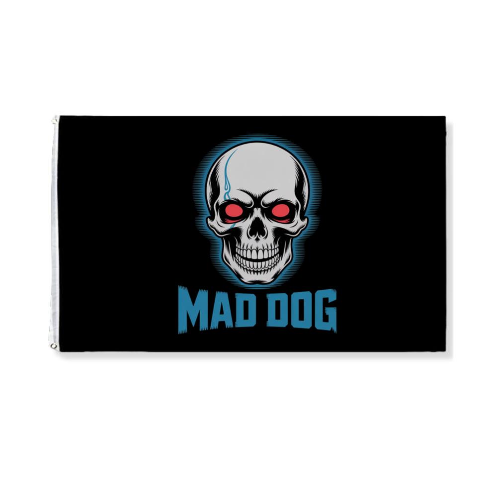 Mad Dog Red Eyes Horror Design Flag