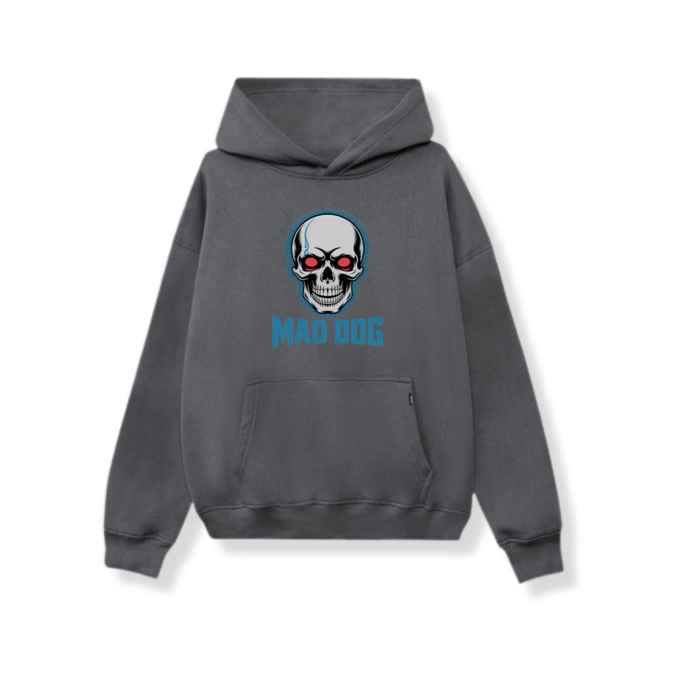 Mad Dog Red Eyes Horror Design Hoodie - Image 2