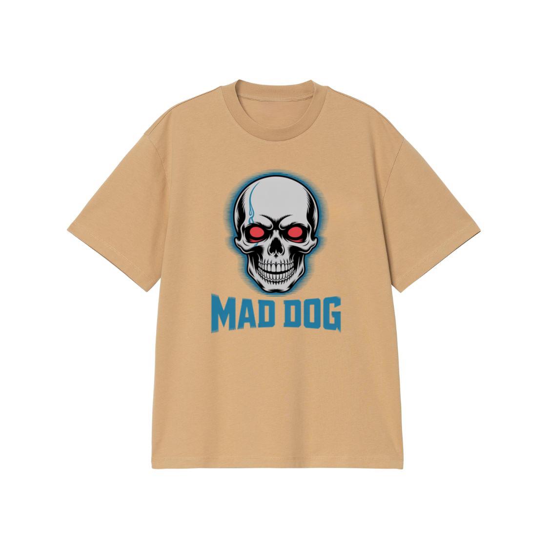 Mad Dog Red Eyes Horror Design T-Shirt - Image 3