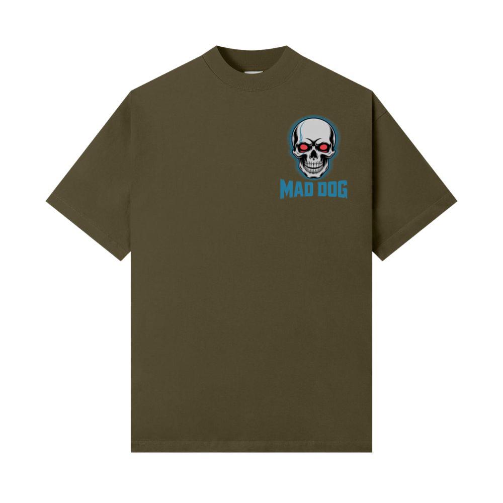 Mad Dog Red Eyes Horror Design T-Shirt - Image 3