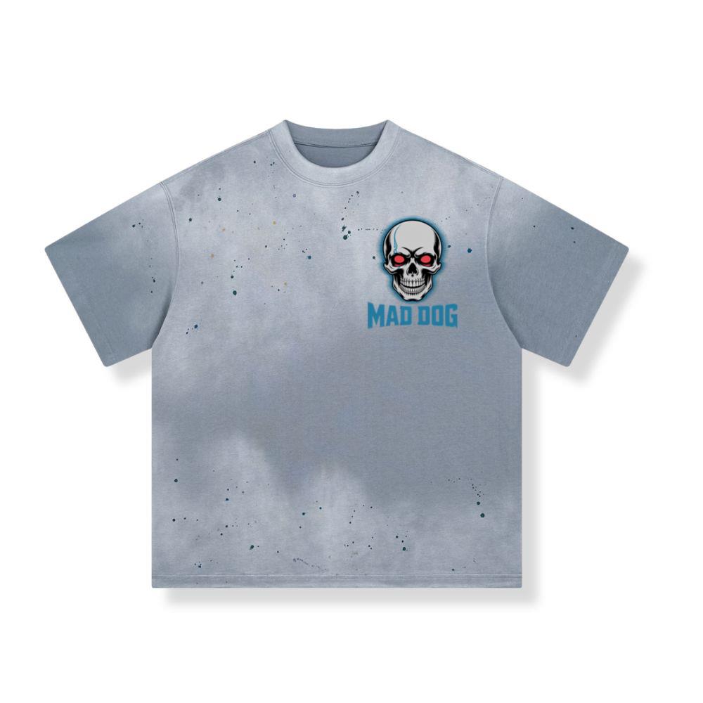 Mad Dog Red Eyes Horror Design T-Shirt - Image 3
