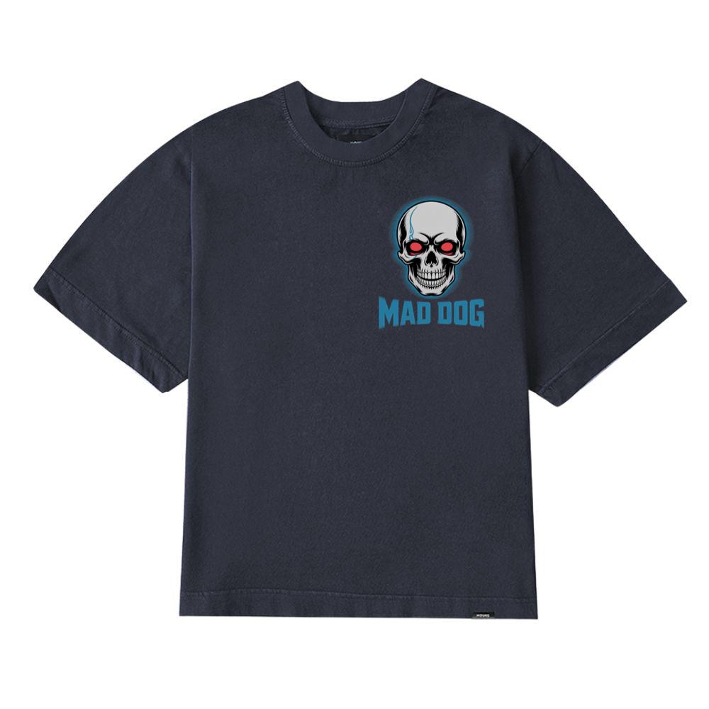 Mad Dog Red Eyes Horror Design T-Shirt - Image 2