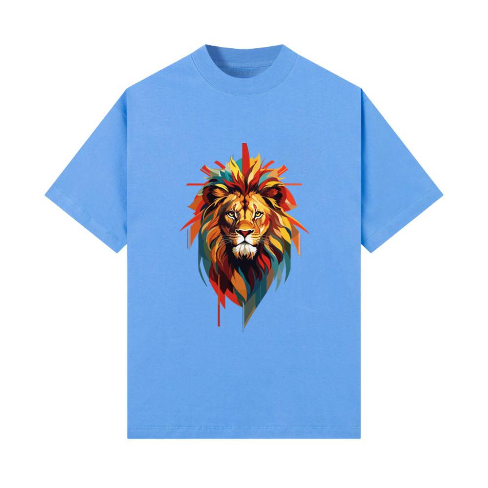Majestic Animal Colourful Polygon Lion Head Art T-Shirt
