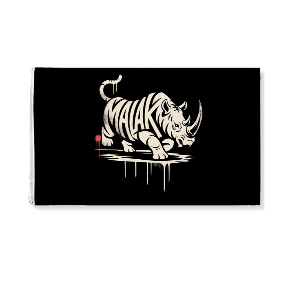 Malak Rhino Retro Horror Graphic Flag