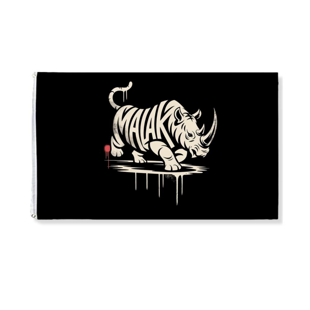 Malak Rhino Retro Horror Graphic Flag