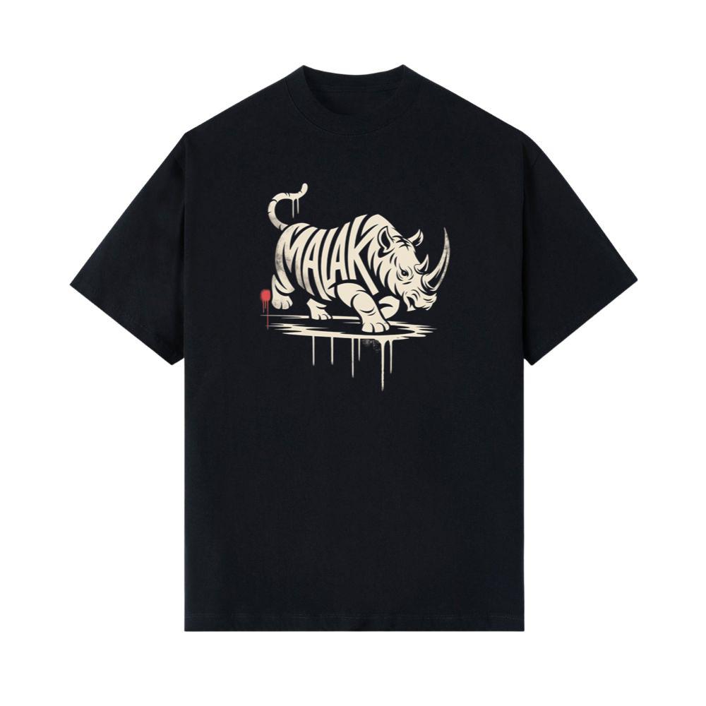 Malak Rhino Retro Horror Graphic T-Shirt
