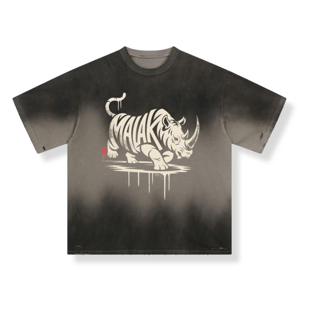 Malak Rhino Retro Horror Graphic T-Shirt - Image 3
