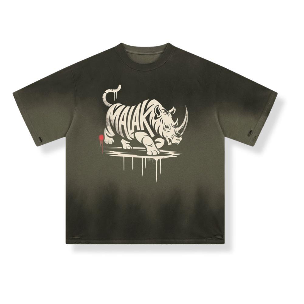 Malak Rhino Retro Horror Graphic T-Shirt - Image 2