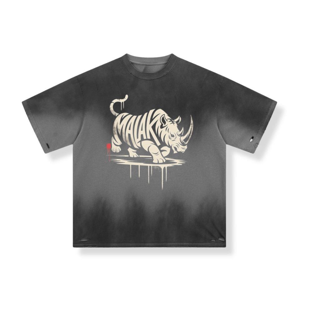 Malak Rhino Retro Horror Graphic T-Shirt