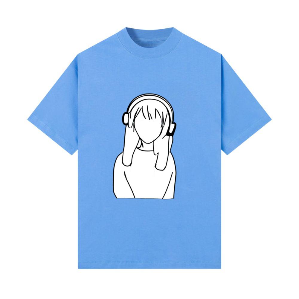 Manga girl headphones cartoon anime T-Shirt