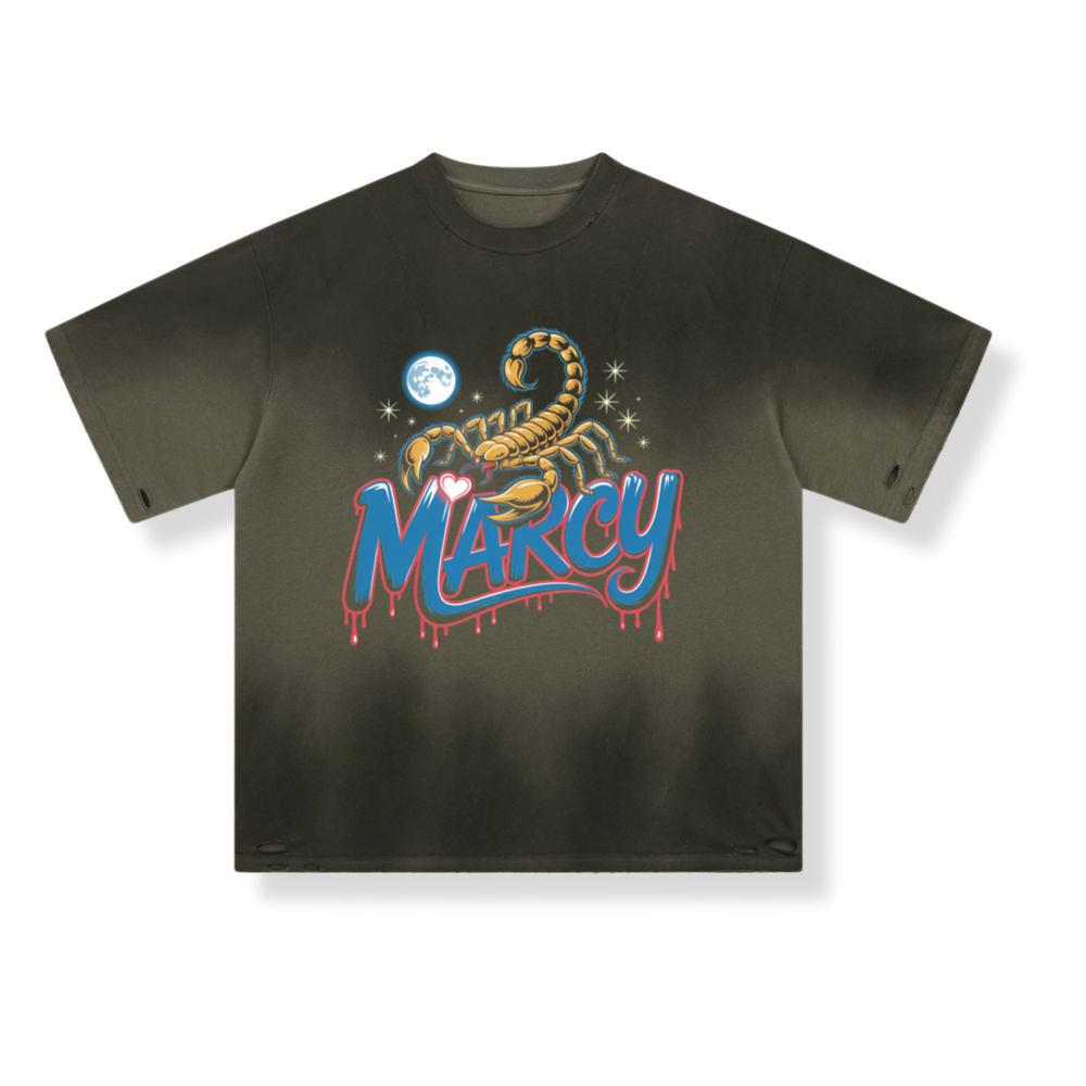 Marcy Scorpion Moon Retro Graphic Design T-Shirt - Image 2