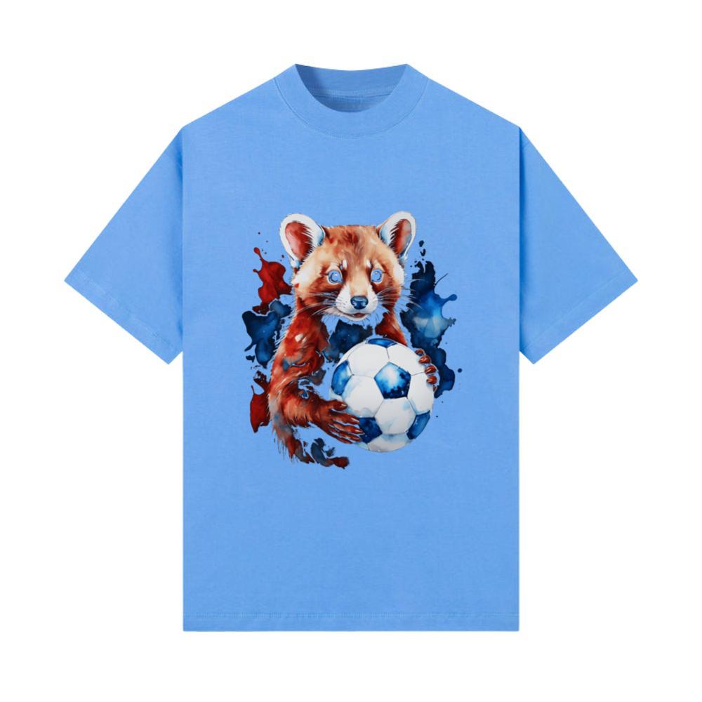 Marten Football Soccer Colorful Animal Graphic T-Shirt