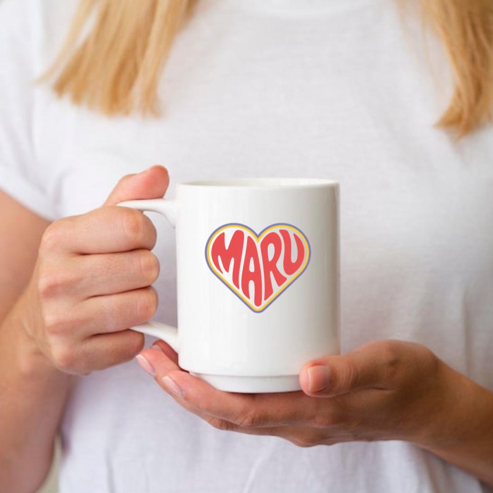 Maru Retro Heart Graphic Mug