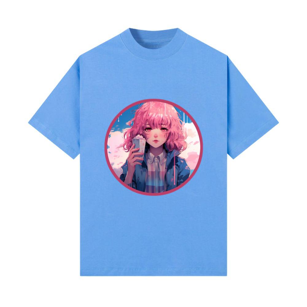 Melting Ice Cream Anime Girl Vaporwave Digital T-Shirt