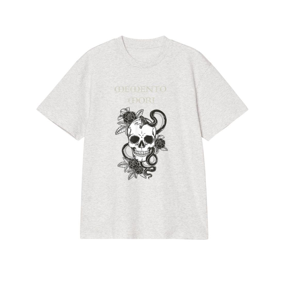 Memento Mori Skull Snake Rose Art, Gothic Art Latin Design T-Shirt