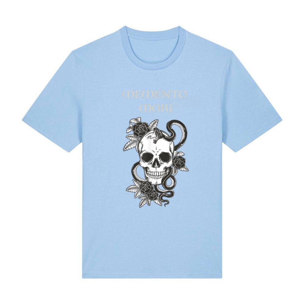 Memento Mori Skull Snake Rose Art, Gothic Art Latin Design T-Shirt