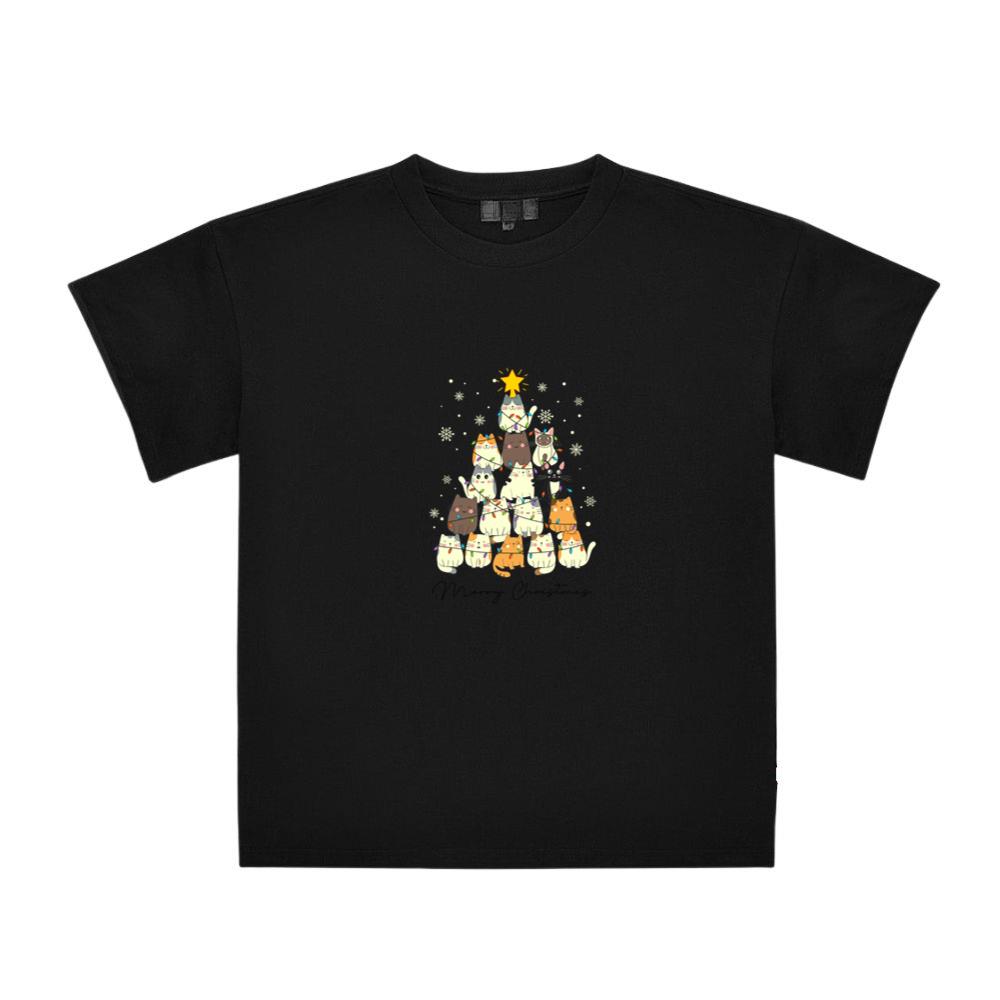 Meowy Catmas Christmas Tree Cute Unisex Top T-Shirts