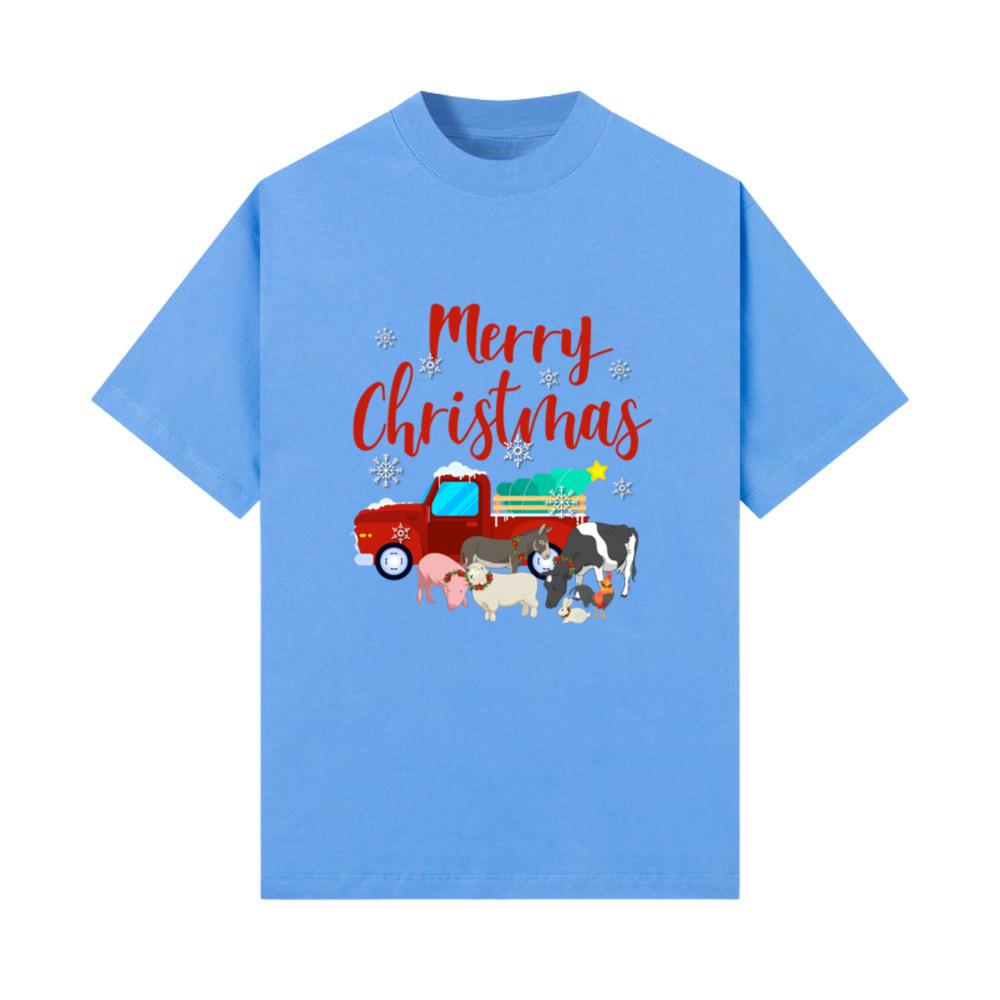 Merry Christmas Farm Animals Funny Farm Girls T-Shirt