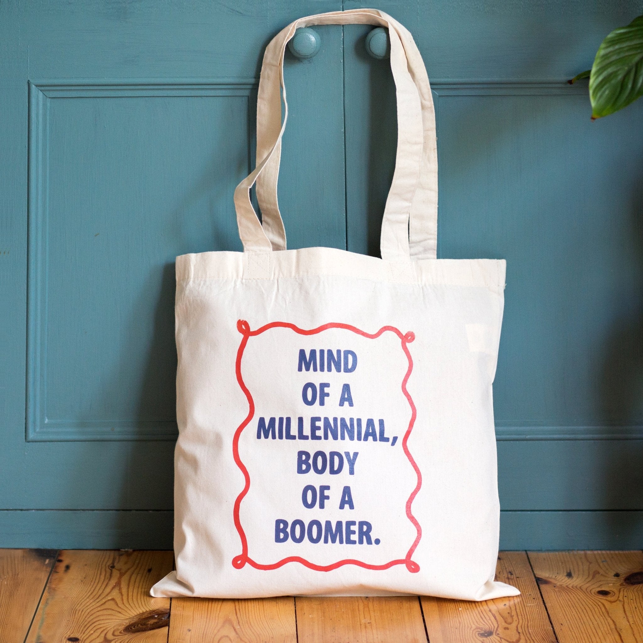 Mind Of A Millennial, Body Of A Boomer' Tote Bag