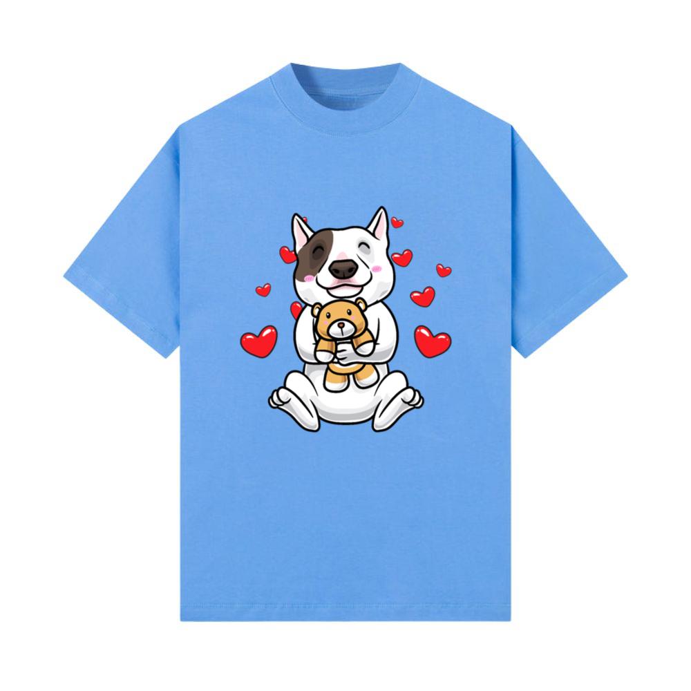 Miniature Bull Terrier Dog Stuffed Animal Hearts T-Shirt