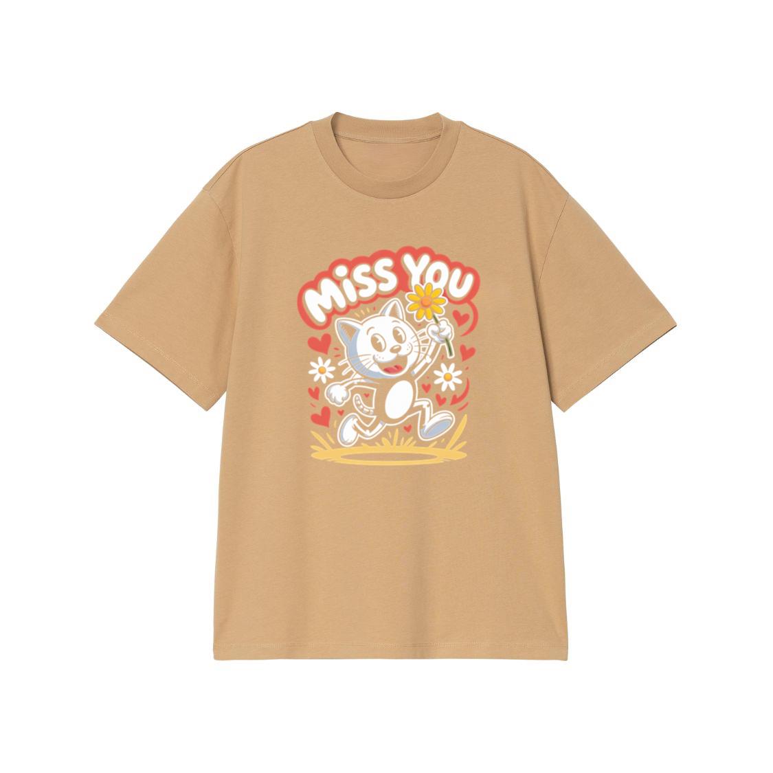 Miss You Skeleton Cat Retro Cute Graphic T-Shirt - Image 3