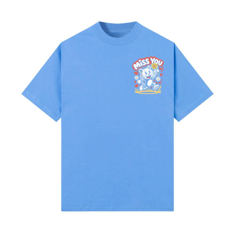 Miss You Skeleton Cat Retro Cute Graphic T-Shirt - Image 3