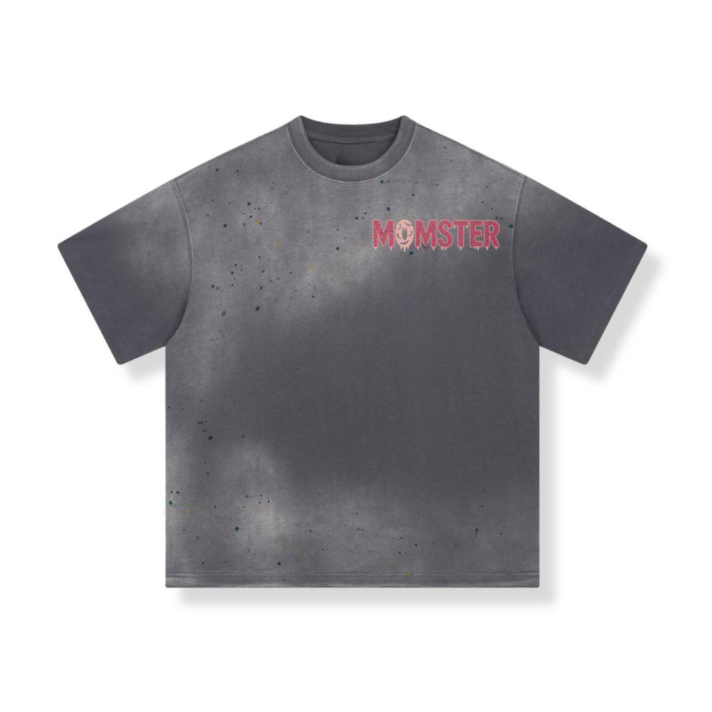 Momster Funny Halloween Retro Cartoon Design T-Shirt - Image 3