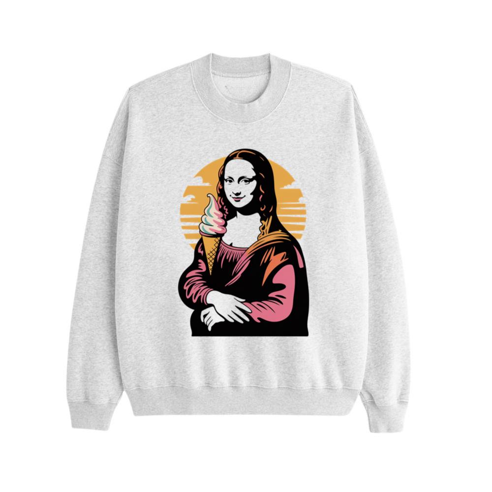 Mona Licked A Funny Mona Lisa Ice Cream Parody Sweatshirt