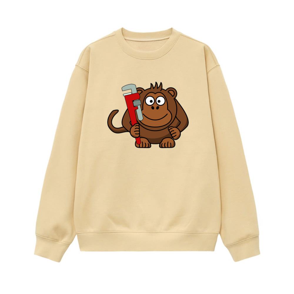 Monkey Holding Red Wrench Sweatshirt
