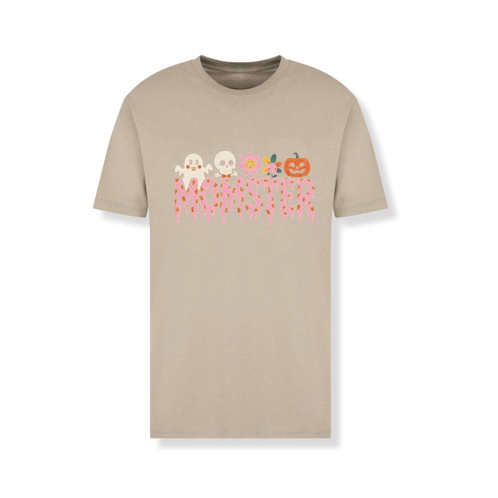 Monster Halloween Skull Pumpkin Graphic T-Shirt