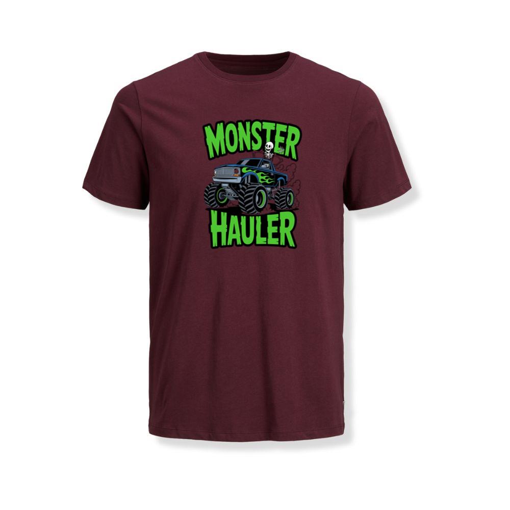 Monster Hauler Big Truck Cartoon Graphic T-Shirt - Image 3
