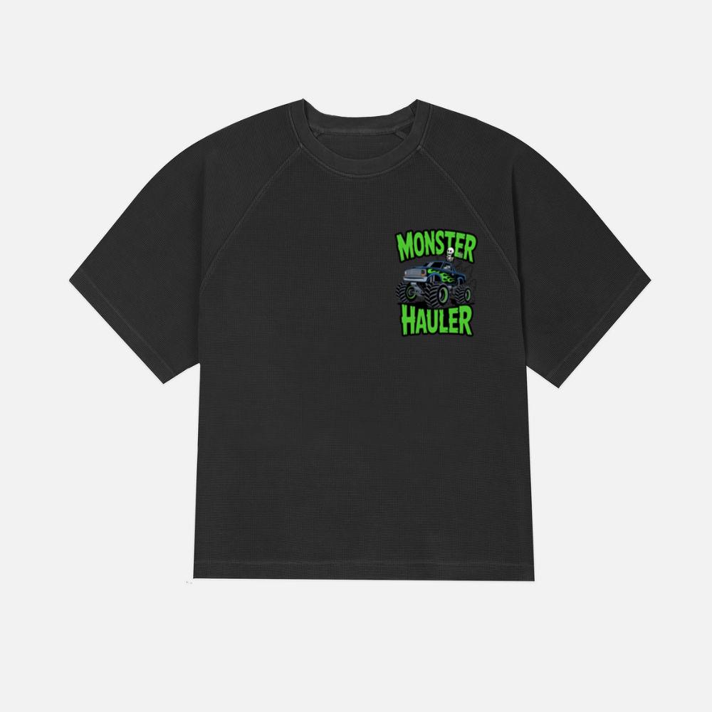 Monster Hauler Big Truck Cartoon Graphic T-Shirt - Image 3