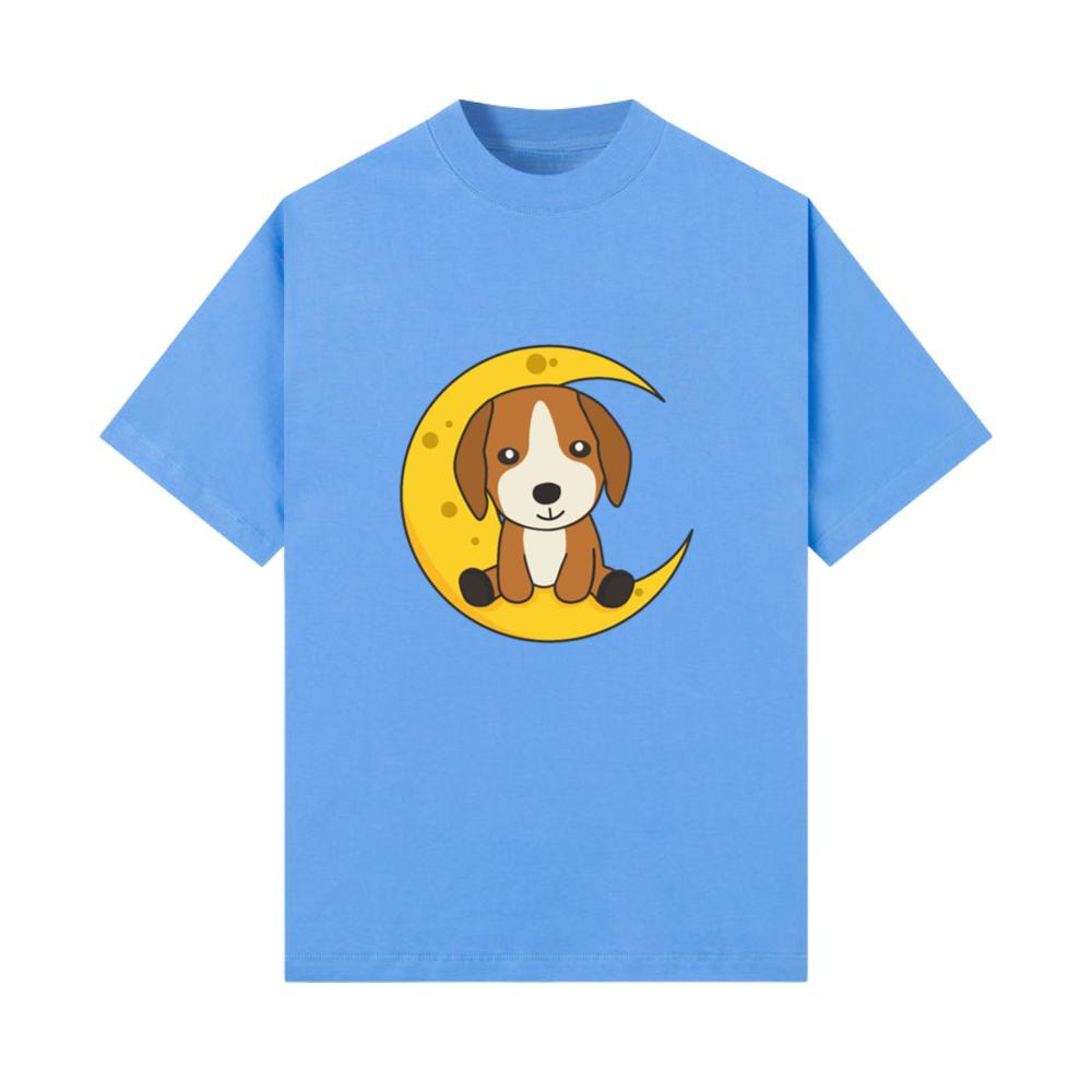 Moon Beagle Cute Animals For Kids At Night T-Shirt