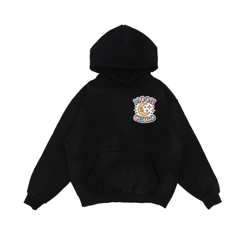 Moon Child Crescent Moon Retro Design for Dreamy and Free Spirits (2) Hoodie