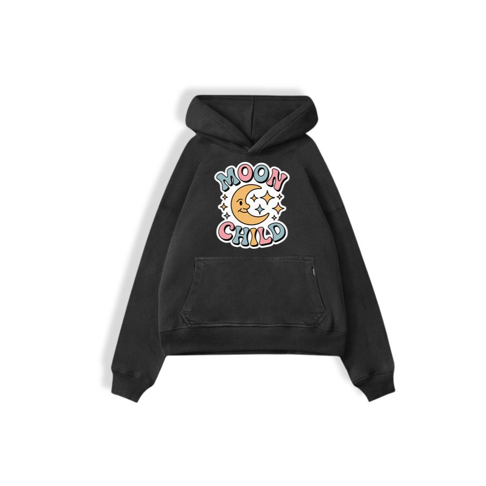 Moon Child Crescent Moon Retro Design for Dreamy and Free Spirits Hoodie
