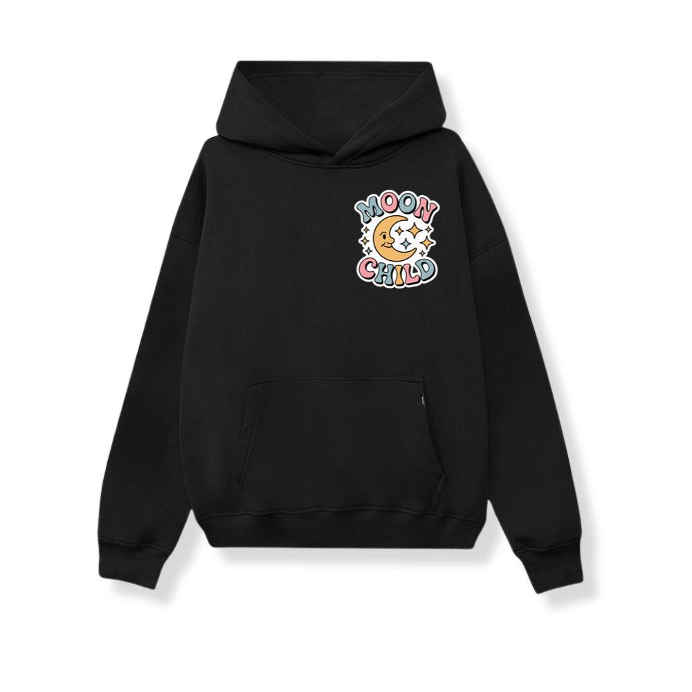 Moon Child Crescent Moon Retro Design for Dreamy and Free Spirits Hoodie - Image 2