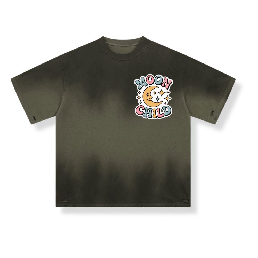 Moon Child Crescent Moon Retro Design for Dreamy and Free Spirits T-Shirt - Image 3