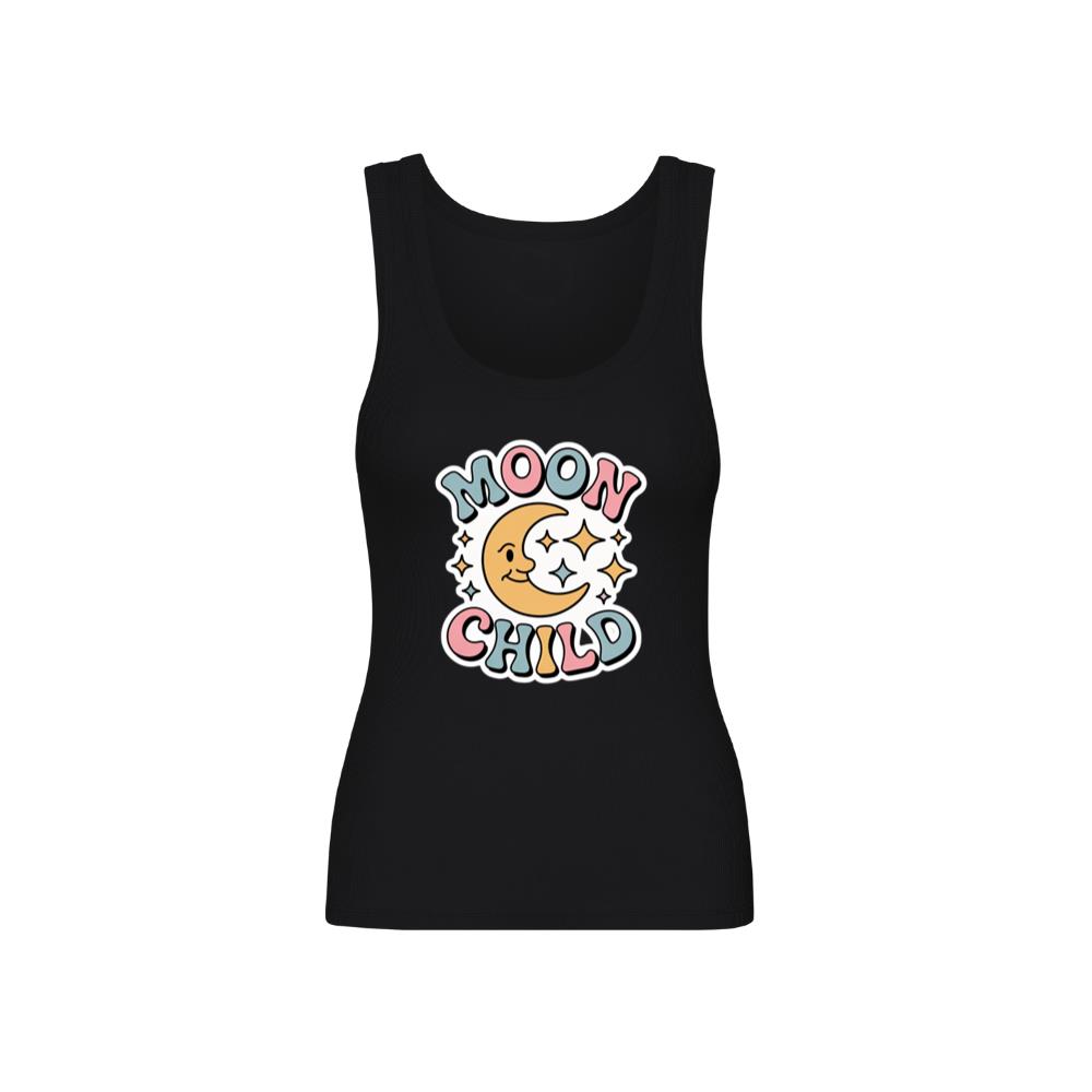 Moon Child Crescent Moon Retro Design for Dreamy and Free Spirits TankTop 