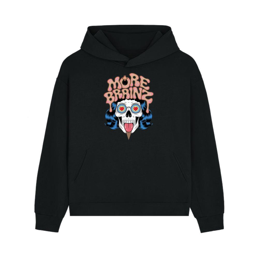 More Brains Zombie Head Cartoon Graphic Hoodies