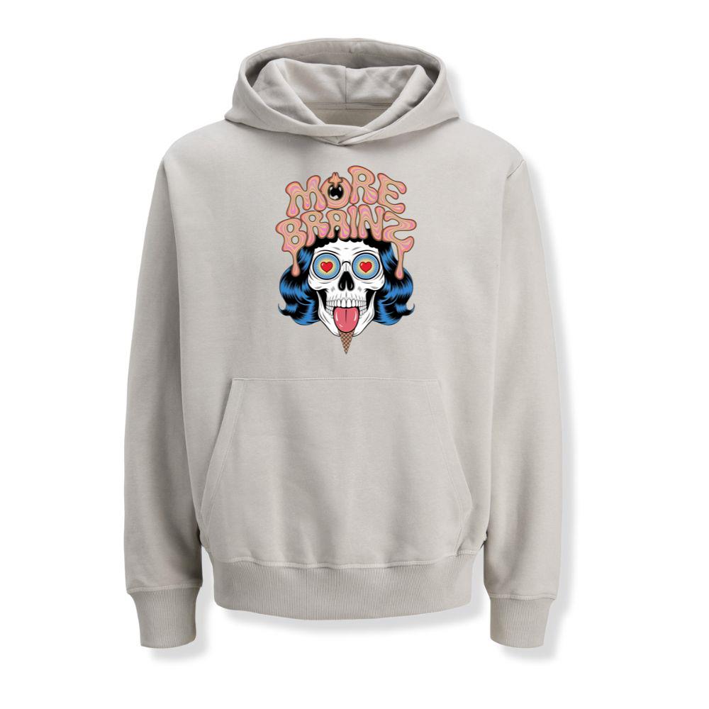 More Brains Zombie Head Cartoon Graphic Hoodies