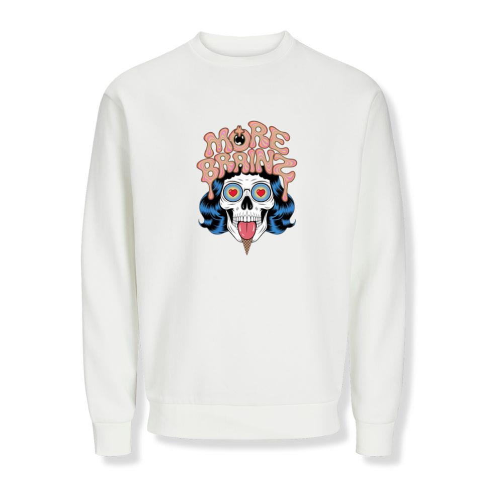 More Brains Zombie Head Cartoon Graphic Sweatshirts