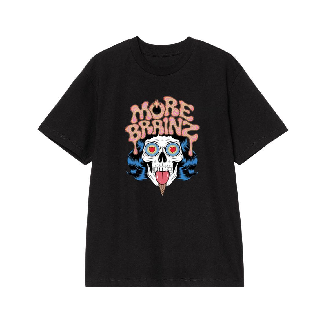 More Brains Zombie Head Cartoon Graphic T-Shirt